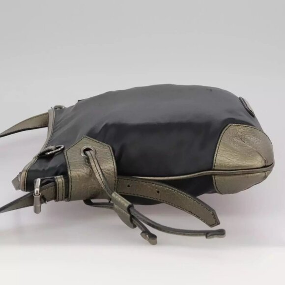 BURBERRY Shoulder Bag Nylon Leather Black Auth - Picture 4 of 16